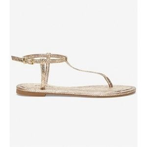 EXPRESS Gold Shimmer Flat Thong Sandal